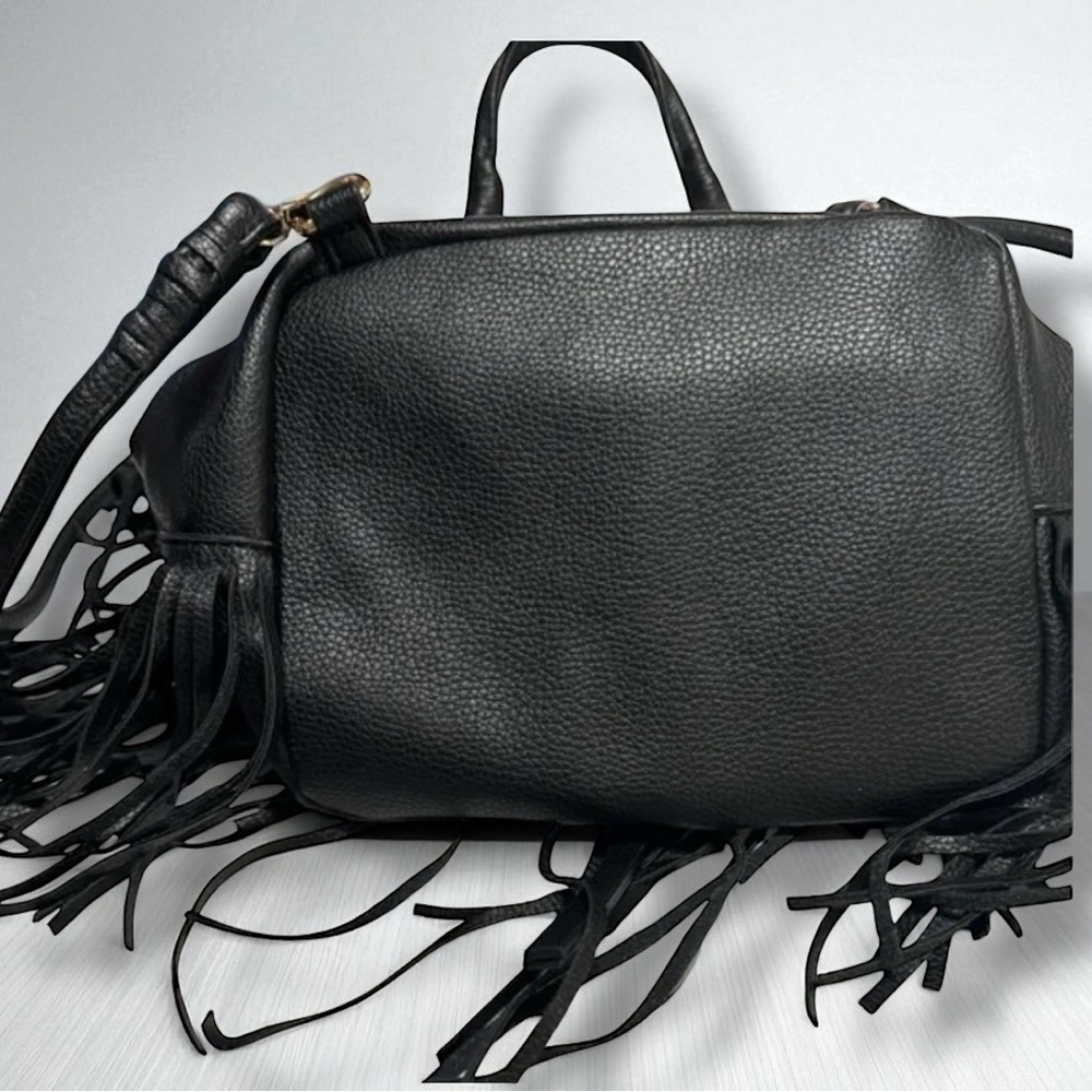 ZARA Faux Leather Fringe Bucket Backpack - Picture 5 of 8